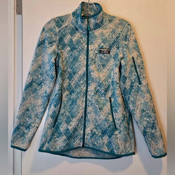 L.L. Bean Women's Teal Patterned Ski Jacket - Picture 1 of 6